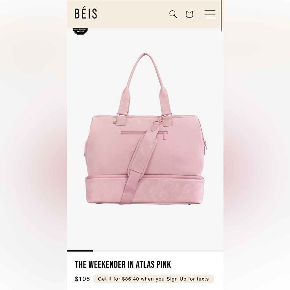 NWOT BEIS Weekender Bag